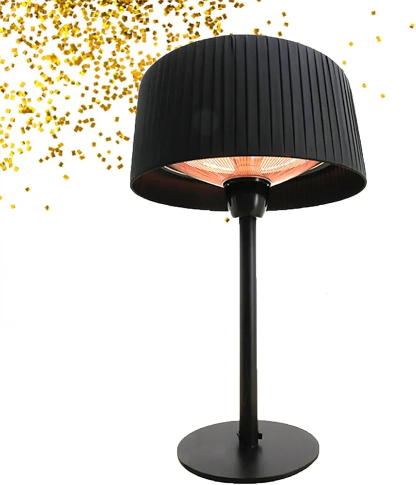 Patio Heater, Garden Heater/Outdoor Electric Infrared Space Heater/Freestanding Gazebo Heater, Waterproof IP55, 1500 Watt, Black