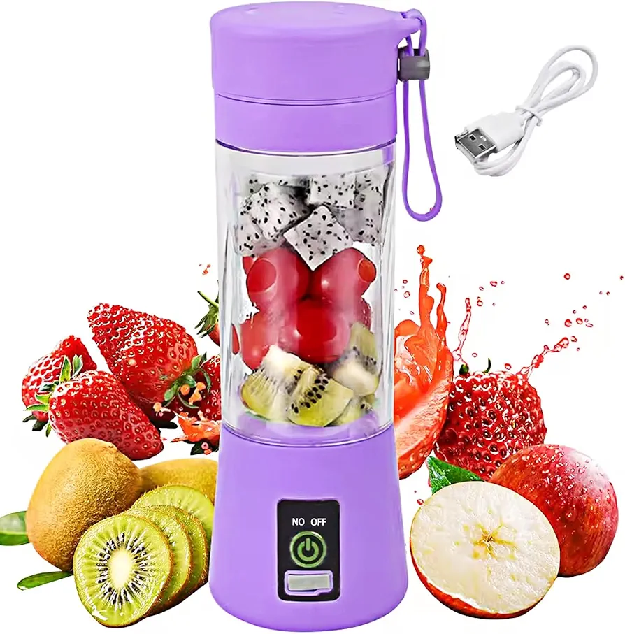 Portable Blender, Personal Blender Portable, USB Portable Blender for Smoothies with 6 Ultra Sharp Blades, Portable Blenders for Travel/Picnic/Office/Gym Purple12