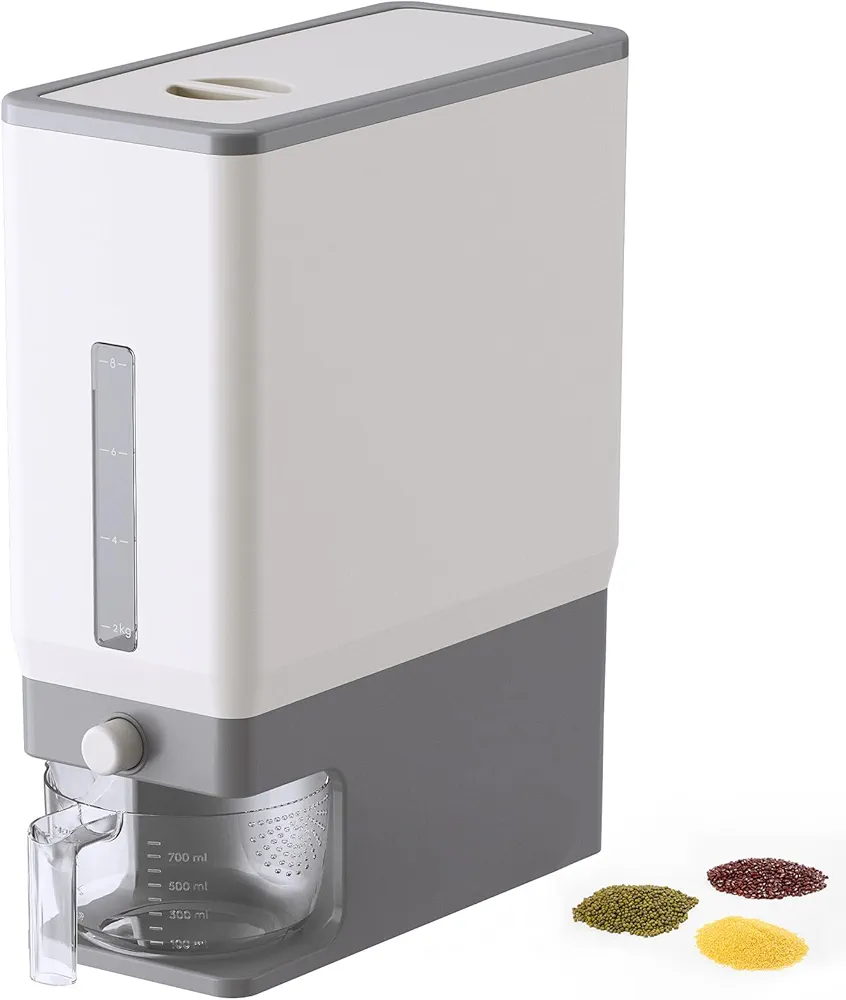 Lifewit Rice Dispenser 25 Lbs(11.3kg), Rice Storage Container Sealed Moisture Proof with Measuring Cup for Kitchen Pantry Household, BPA-Free
