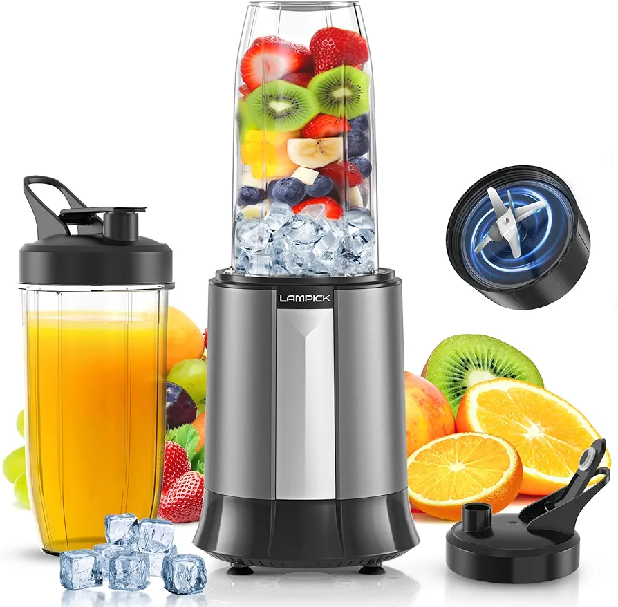 Smoothie Blender, 1300W Personal Blender for Smoothies, Shakes and Nutrient Extractions with 2pcs BPA-Free 27oz Portable Blender To-Go Bottles
