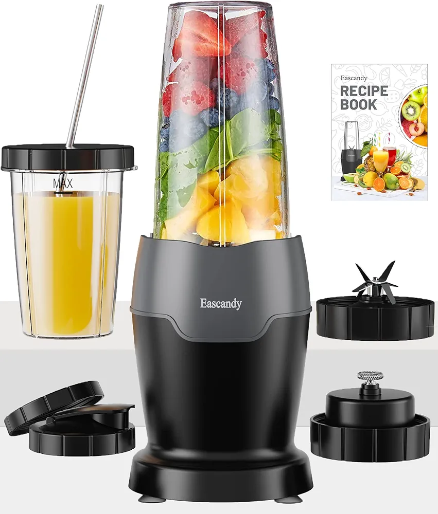 1200 Watts Smoothie Blender for Shakes and Smoothies - 12 in 1 Set Personal Blender with Milk Frother - Germany Stainless Steel Blades Smoothie Maker with 18oz and 24oz Sport Cups