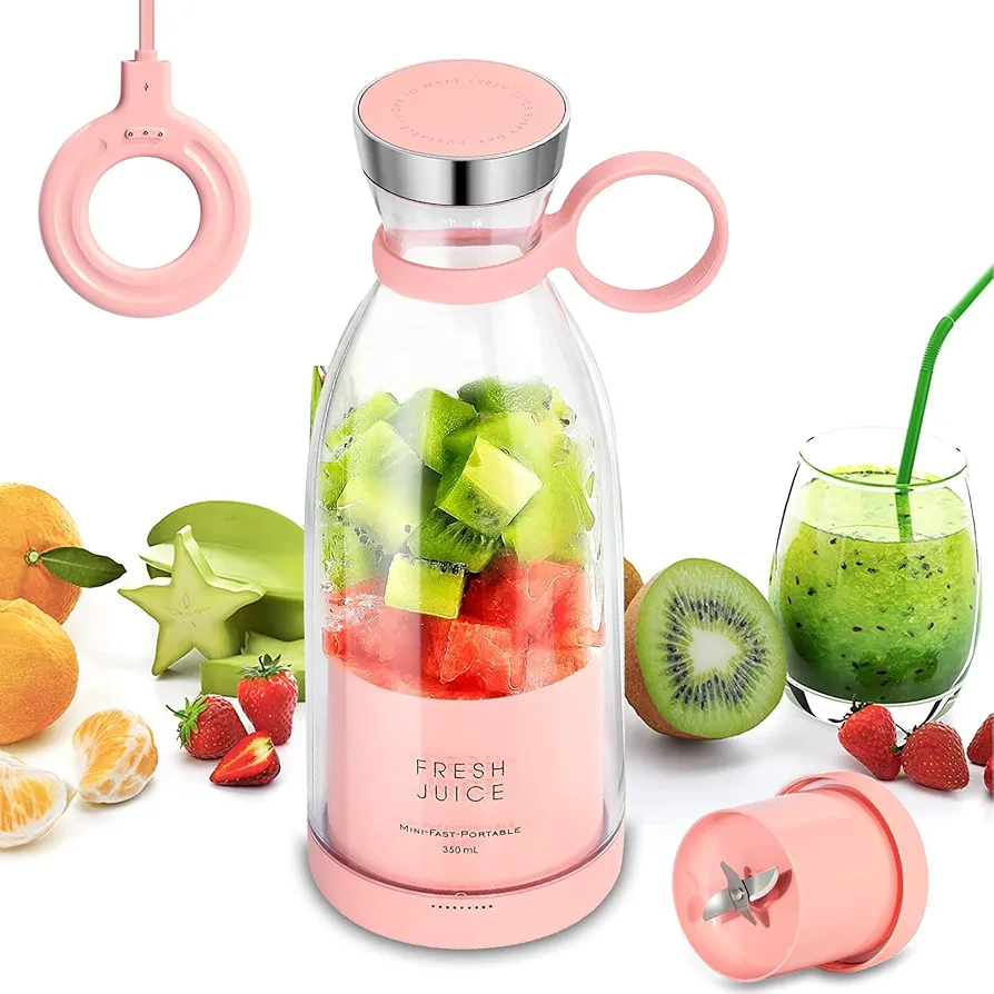 Portable Juicer Blender,Fresh Juice Blender,350ml Wireless Portable Electric Juicer，fresh juice blender portable，suitable for making fruit juice, milkshakes, and smoothies