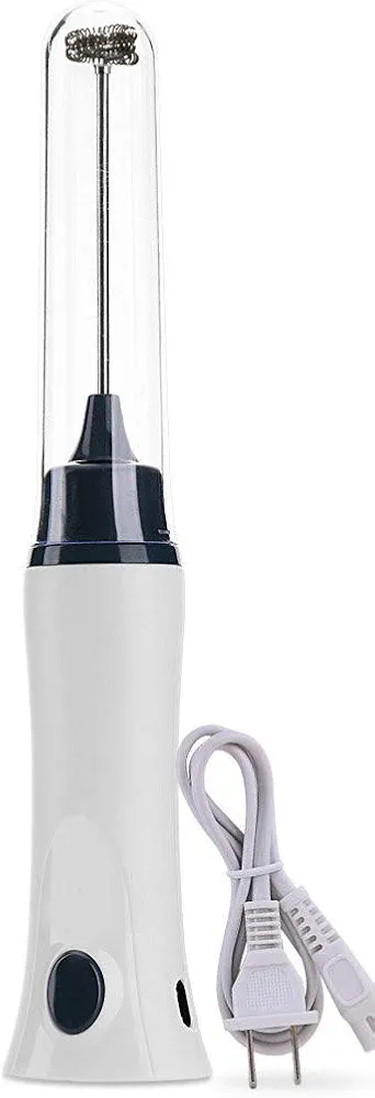 Rechargeable Eggbeater Handheld Stainless Milk Frother Foamer Blender Coffee Mixer with Charging Cable