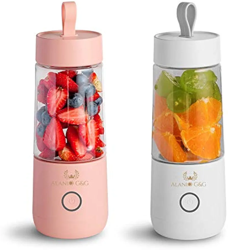 Personal Cordless Portable Blender, Shakes and Smoothies Blender. Rechargeable USB Blender for Home, Office, Gym, Baby food, Travel, Indoor and Outdoor. Excellent Gift Idea! (White)