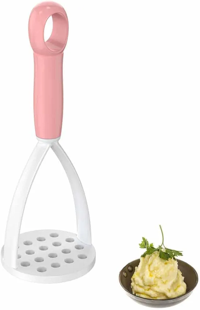 Nylon Potato Masher Baby Supplement Silicone Ricer Press Blender Crusher with Non-Stick Handle Nonstick Potato Ricer for Mashing Root Vegetables, Avocadoes, Apples, and Nuts,