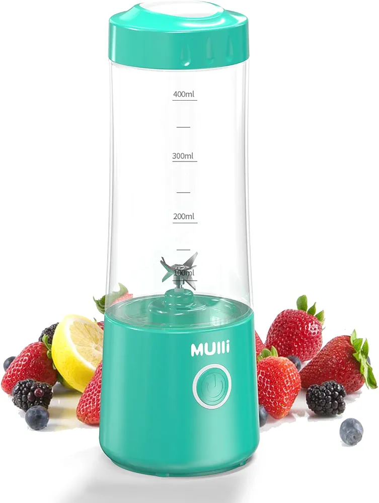 Mulli Portable Blender,USB Rechargeable Personal Mixer for Smoothie and Shakes, Mini Blender with Six Blades for Baby Food,Travel,Gym and More
