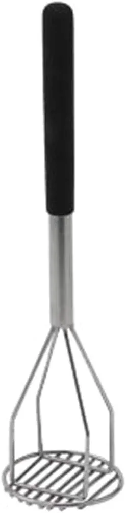 Winco 4-Inch by 18-Inch Round Potato Masher with Plastic Handle