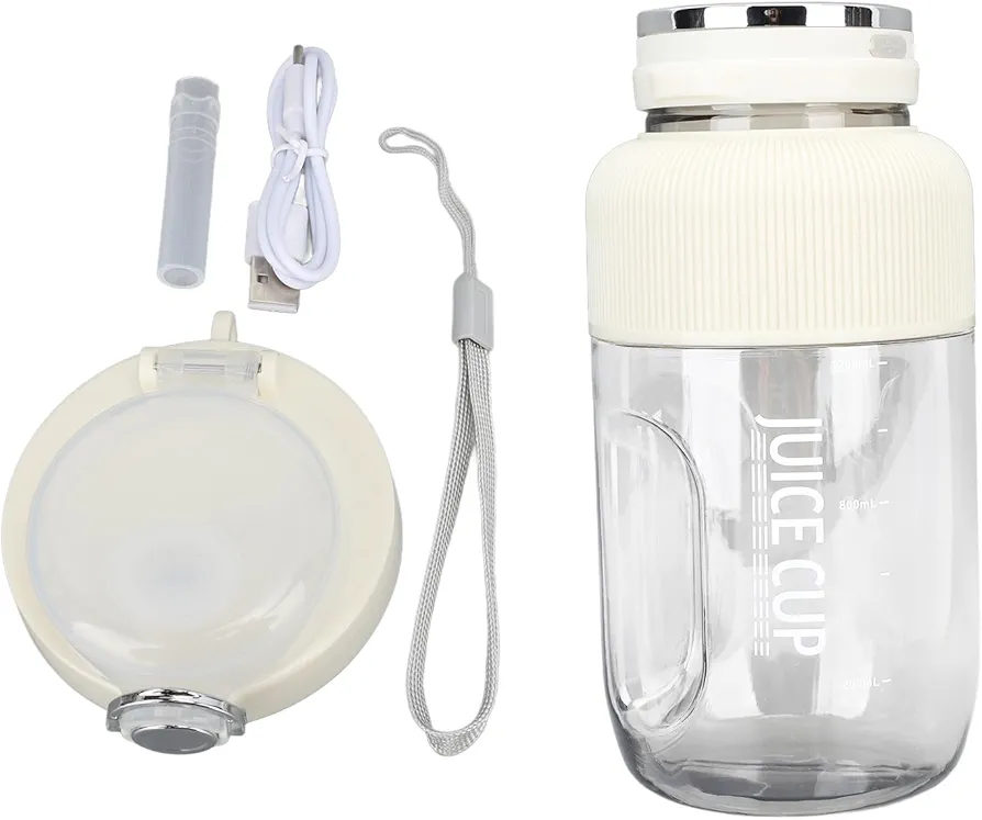 1.2L Portable Blender, Cordless Mini Juicer Cup with 6 Blades, 3000Mah Rechargeable Battery, Multifunctional Blender Cup for Juices Shakes Smoothies Travel Camping Gym Office