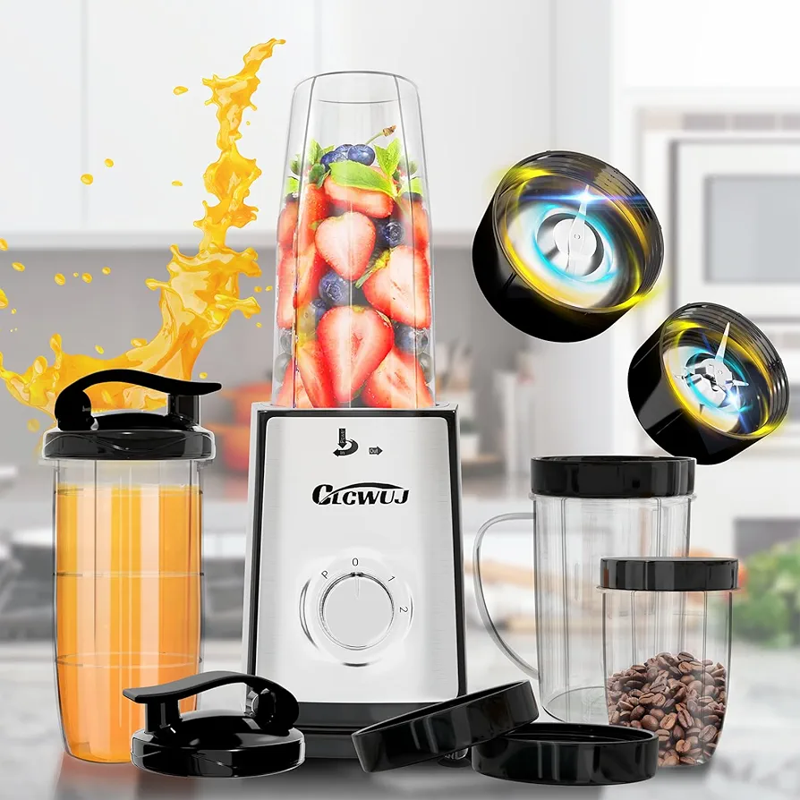 Bullet Blender, Small,Mini, Personal Blender For Kitchen 12 Piece Set For Shakes Grinder Combo For Kitchen With 10oz/17oz x2/23oz Portable Blender Cups