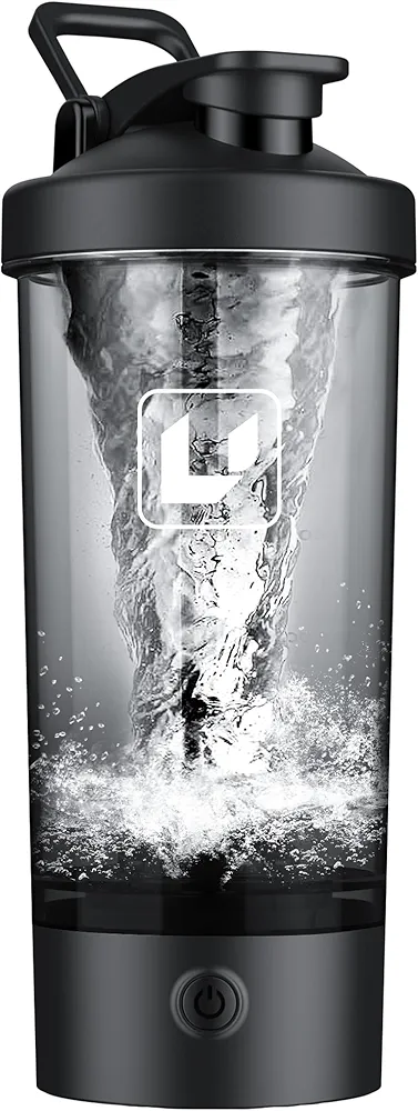 Cholas Premium Electric Protein Shaker Bottle, 22oz Blender for Mixing Protein, Gym Portable Cup, and Cocktails, BPA Free Self Stirring Shaker with Waterproof Design in Sleek Black