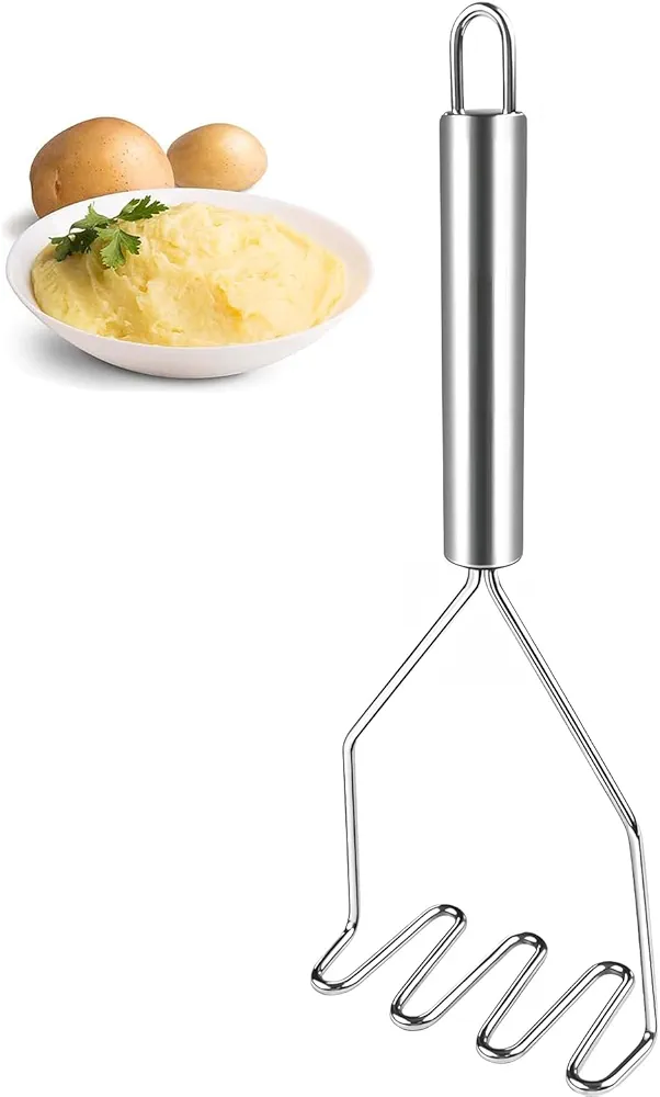 Potato Masher Stainless Steel Heavy Duty for Potatoes Avocados Beans,Dishwasher Safe(9 Inch)