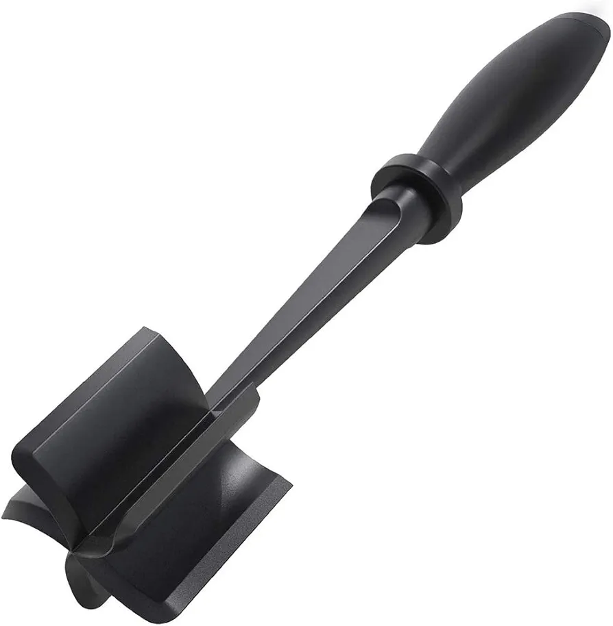 Meat Chopper Masher, Multifunctional Ground Beef Masher Nylon Ground Beef Cutter Multi Purpose Burger Utensil for Fruits Vegetables (Black)