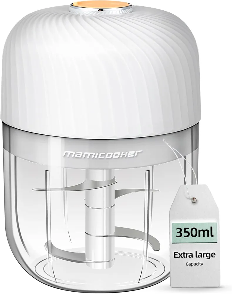 Electric Garlic Chopper, Portable Veggie Chopper, 350ML Garlic Grinder Masher Onion Chopper, Blender to Vegetable, Cordless Food Processor for Ginger, Chili, Fruit, Meat, Spices, Beans, etc