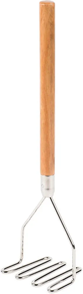 TrueCraftware- 24-inch Square Shape Potato Masher Iron Plated with Wooden Handle- Masher Kitchen Tool Potato Smasher Perfect for Bean Vegetable Fruits Avocado and Meat