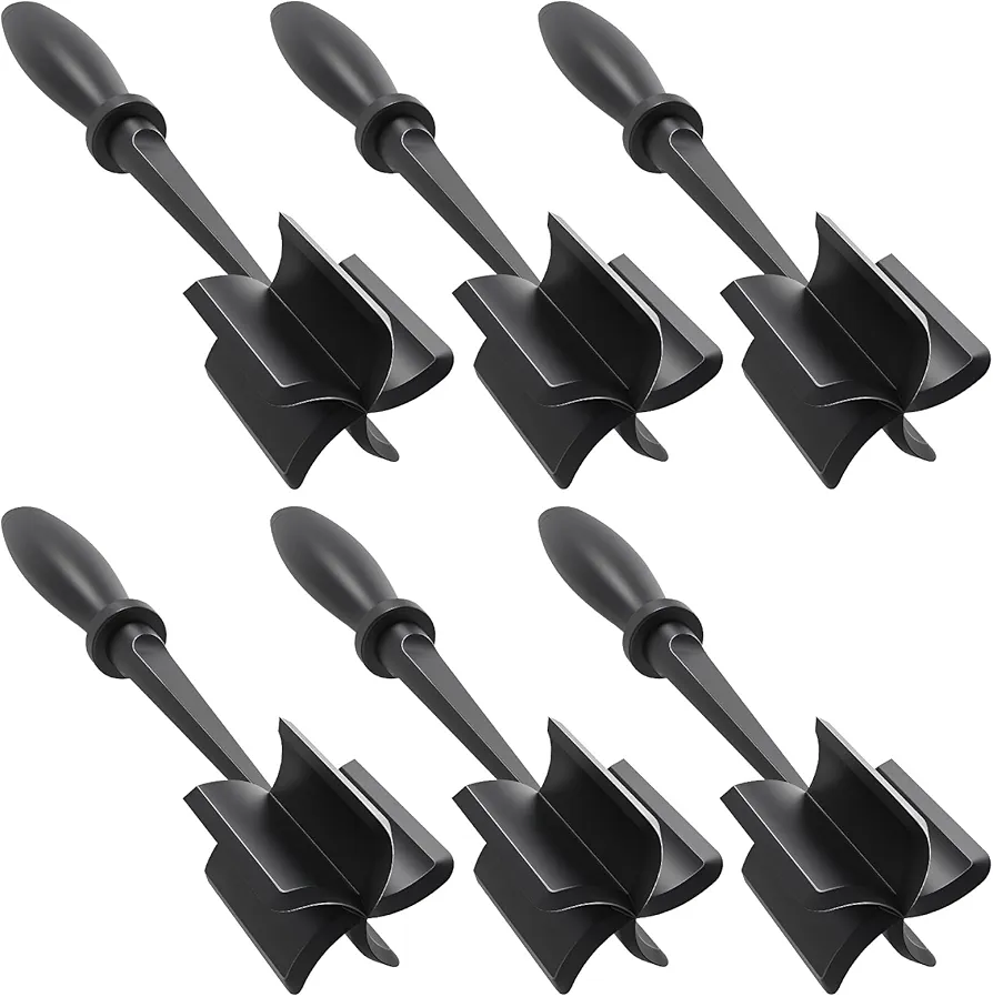 6Pcs Meat Chopper, 5 Blades Ground Beef Masher, Heat Resistant Nylon Meat Chopper, Potato Masher Tool, Non Stick Hamburger Chopper for Meat Fruits Vegetables, Machine Cleanable