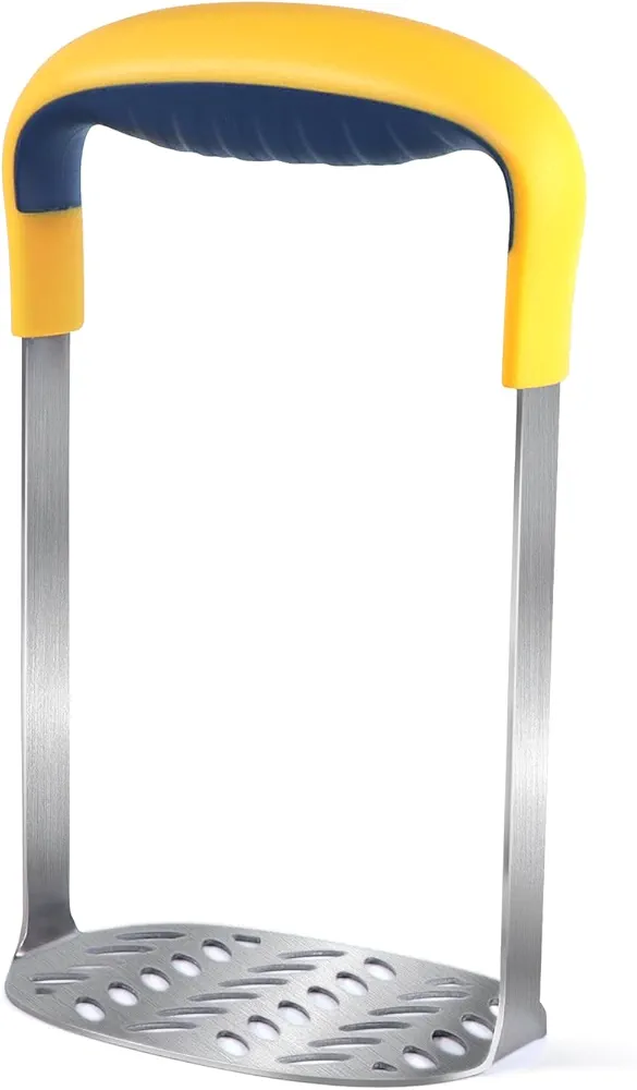 Potato Masher- Heavy Duty Stainless Steel Potato Masher, Aipker Manual Masher Kitchen Tool with Ergonomic Handle -Versatile Masher for Potatoes, Vegetables, Beans, Baby Food - Dishwasher Safe
