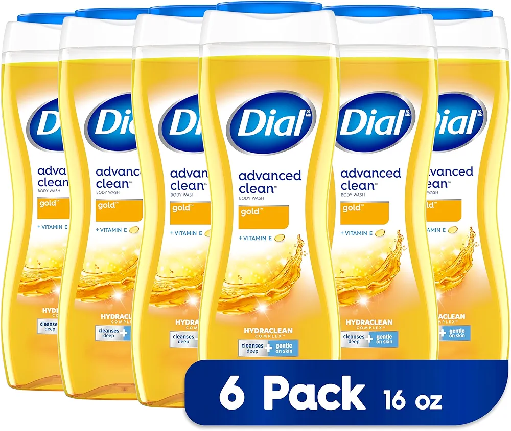 Dial Body Wash, Advanced Clean Gold, 16 fl oz, Pack of 6