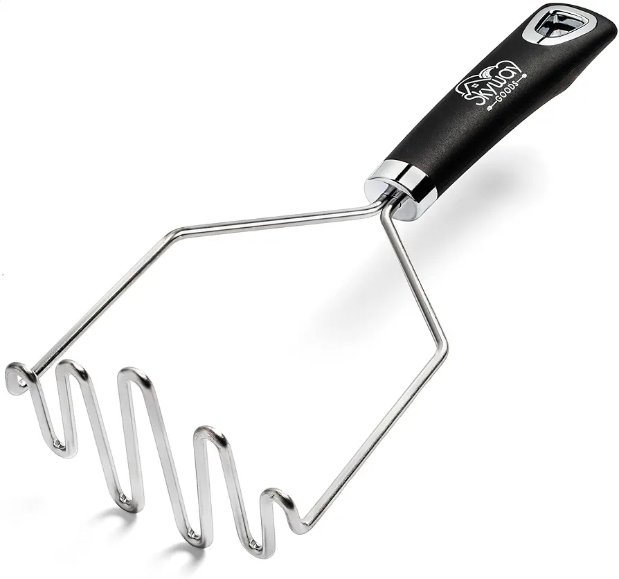 Gourmet Wire Potato Masher, Versatile Potatoes Masher for Vegetables and Fruits, Rust-Resistant Potato Masher Stainless Steel with Ergonomic Handle and Hanging Notch, 10-inch