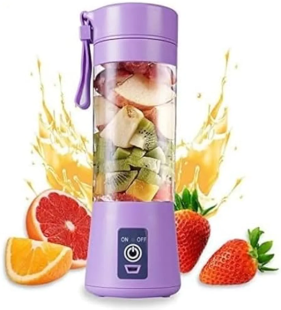 Portable Personal Blender, Mini Rechargeable USB Smoothie Maker, Stainless Steel Drink Mixer with Touch Screen Control (Purple), large