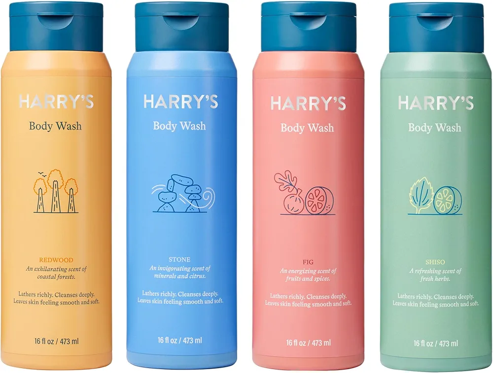 Harry's Men's Body Wash - Body Wash for Men - Variety Pack - 16 Fl oz , Pack of 4 (Packaging May Vary)
