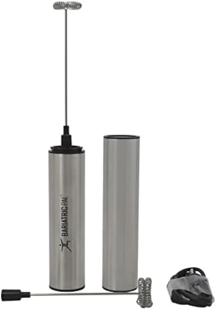 BariatricPal Stainless Steel USB Rechargeable Portable Protein Mixer, Blender, and Whipper