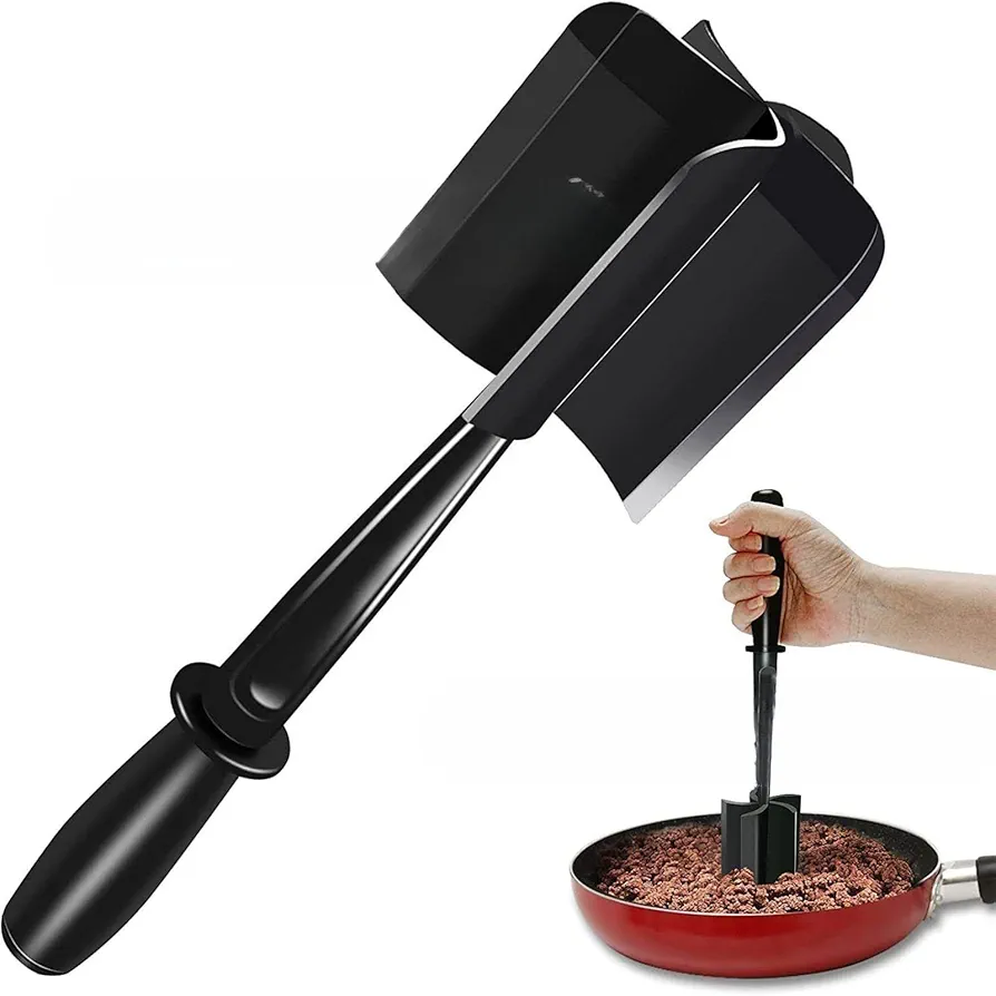 Meat Chopper for Ground Beef,Professional Heat Resistant Ground Potato Masher | Nylon Ground Beef Chopper Tool |Hambuger Smasher Safe for Non-Stick Cookware,Premium Heat Resistant Meat Chopper Utensil