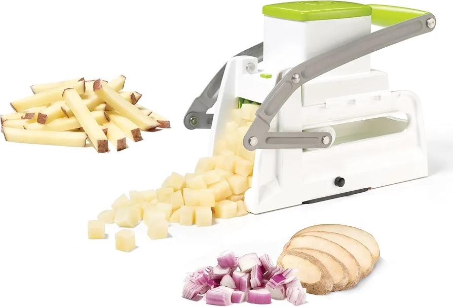 Starfrit PRO Fry Cutter and Cuber, One Size, White and Green