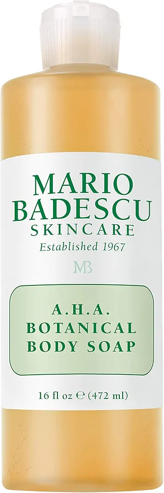 Mario Badescu AHA Botanical Body Wash Moisturizing, Clarifying and Gentle Exfoliating Body Wash for Brighter, Softer and Smoother Skin | Body Soap Infused with Glycolic Acid & Fruit Enzymes