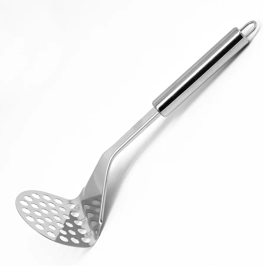 Potato Masher - Stainless Steel Mashed Potatoes Masher for Avocado, Potatoes, Beans, Meat, Vegetables,Heavy Duty Mashing Kitchen Tool Integrated Design (Whole stainless steel small)