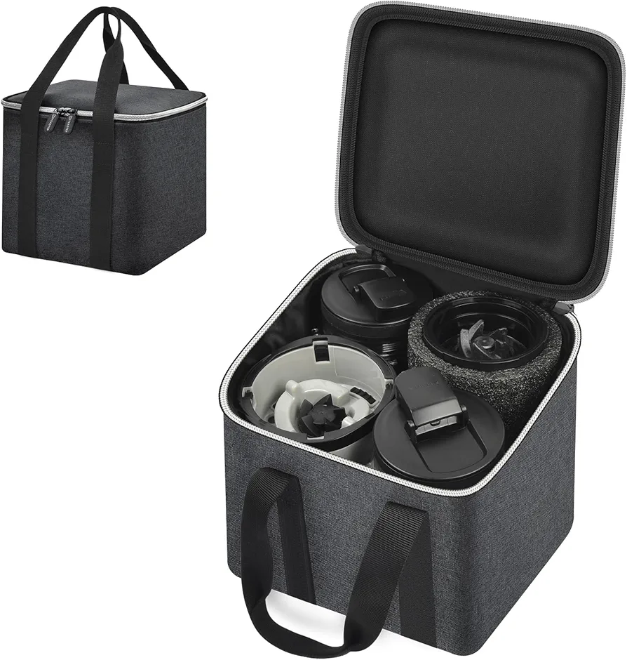 Portable Blender Storage Bag Compatible with Ninja Fit Compact Personal Blender, Cordless Blenders Carrying Holder Case with Handle for Smoothie Maker Accessories (Box Only) - Dark Grey